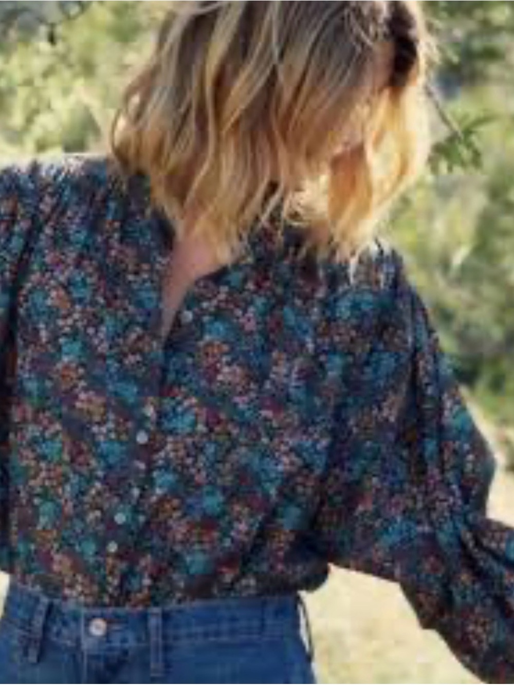DÔEN Rose Top Navy Lady Bird Floral M - Picture 4 of 8